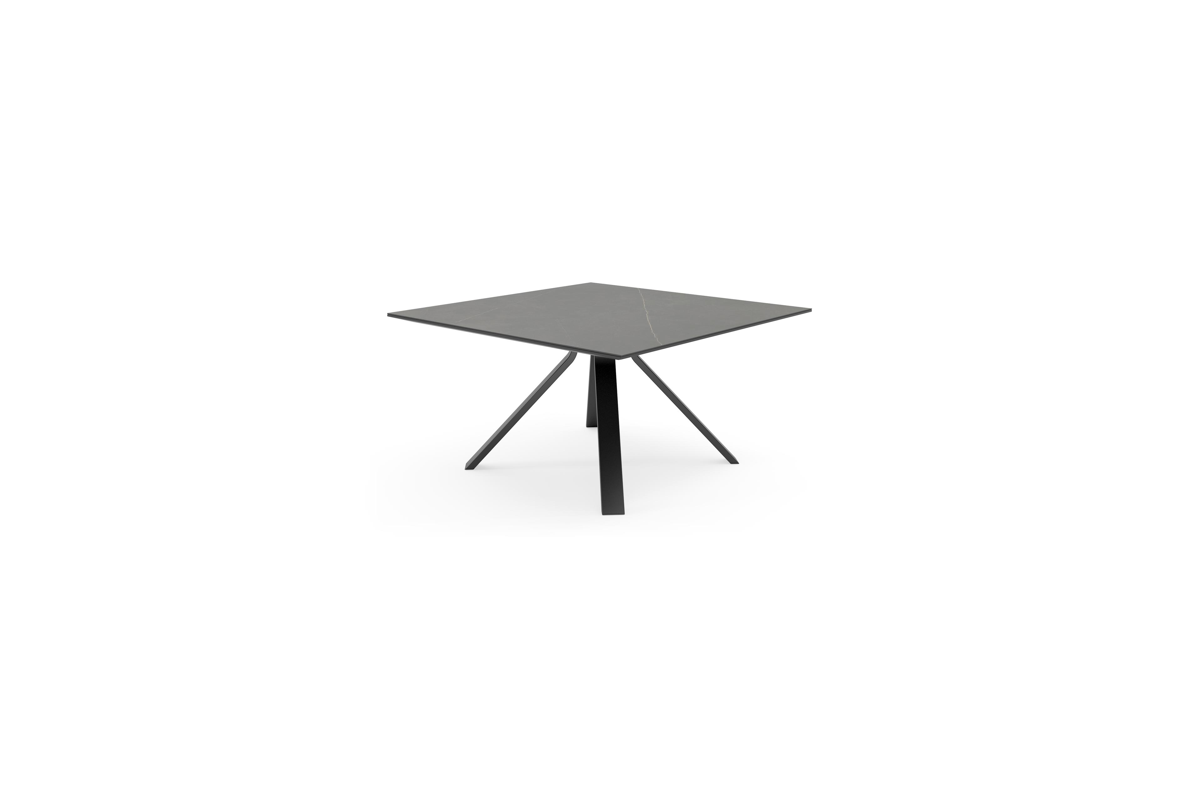 Cesano tuintafel in zwart aluminium en volkeramiek calatorao - L 148 x B 148 x H 74,5 cm