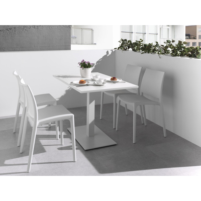 Chaise de jardin empilable Maya blanche - matière synthétique