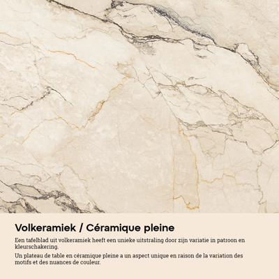 Como tuintafel rechthoekig in beige aluminium en volkeramiek Colorado Dunes - L 160 x B 100 x H 73 cm