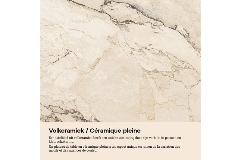 Pagino tuintafel bootvorm in beige aluminium en volkeramiek Colorado Dunes L 315 x B 115 x H 73 cm