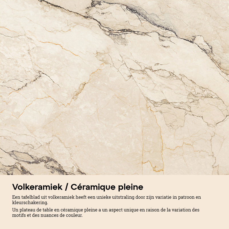 Amico tuintafel bombo in zwart aluminium en volkeramiek Colorado Dunes - L 270 x B 125 x H 73.5 cm