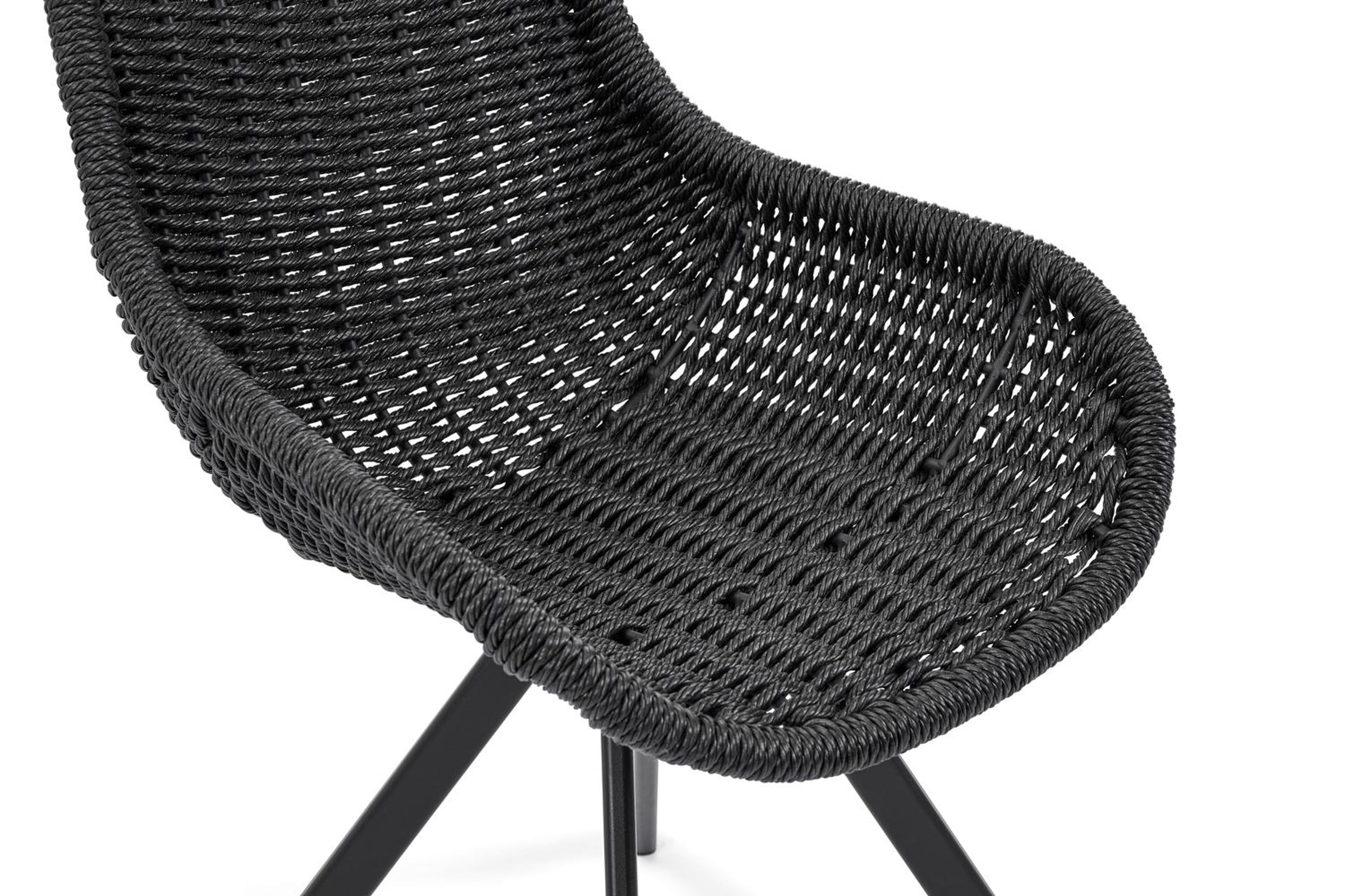 Cesano tuinstoel in zwart aluminium en zwart wicker