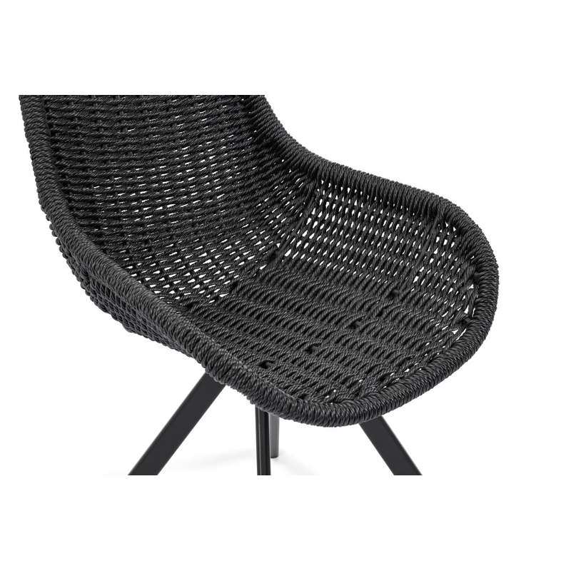 Cesano tuinstoel in zwart aluminium en zwart wicker