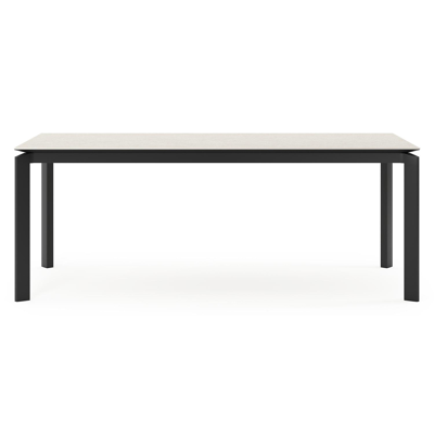 Cirello tuintafel in zwart aluminium en volkeramiek shilin - L 200 x B 100 x H 75 cm