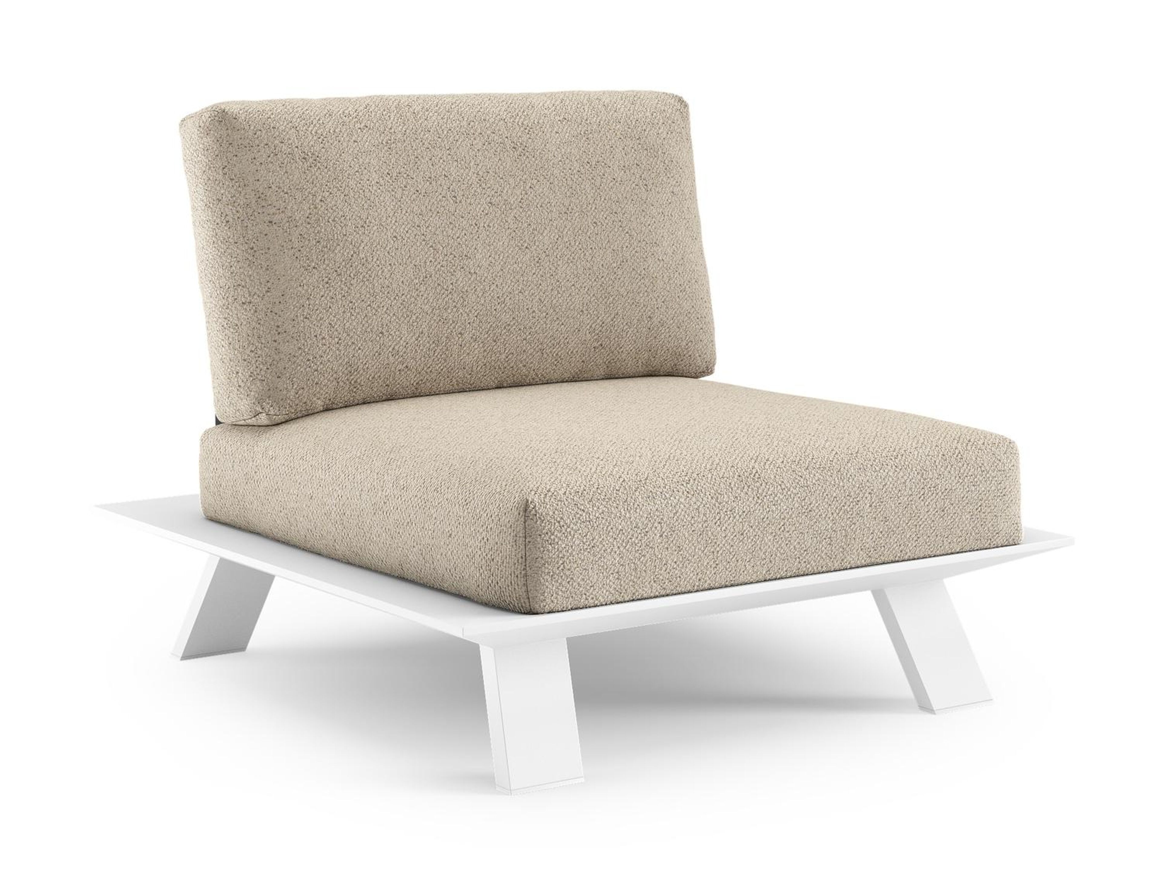 Fauteuil de jardin Cesano en aluminium blanc et coussin en all weather Cosytica bora desert