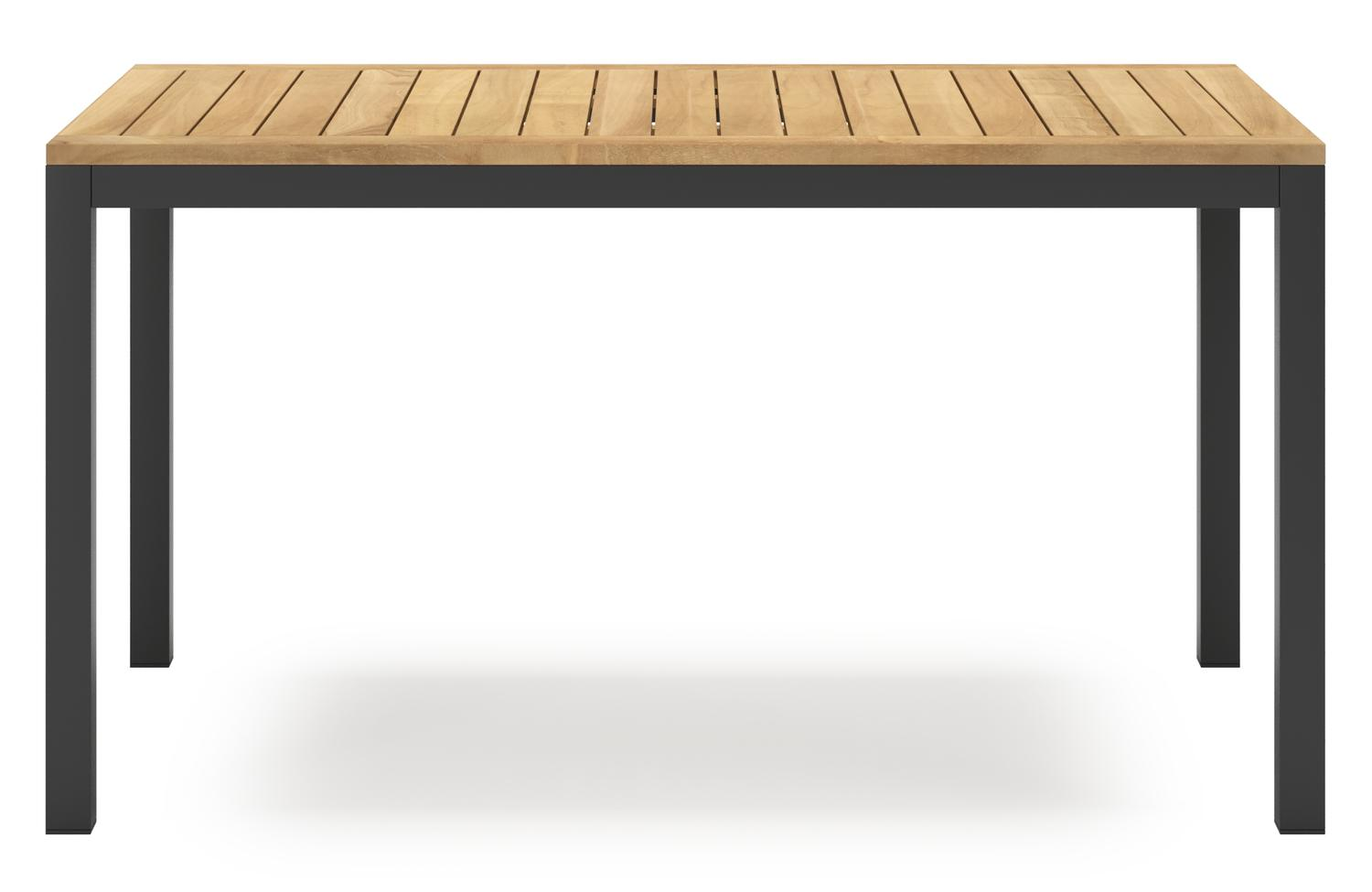 Ensemble de jardin Feltro en aluminium noir et teck Natural Finish avec 2 chaises de jardin Calobra