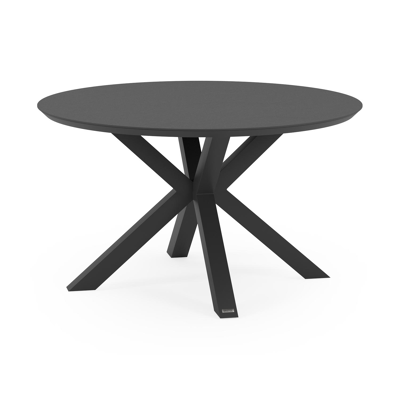 Table de jardin Nano en aluminium noir et céramique pleine nero black - Dia. 130 x H 71 cm