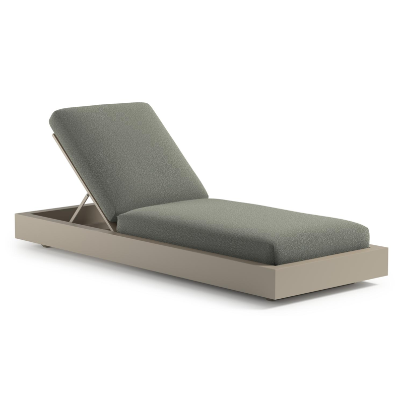 Como verstelbaar ligbed in beige aluminium met savane leaf all weather sunbrella® luxe