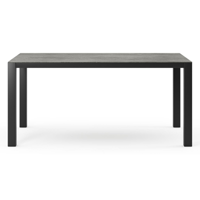 Como tuintafel in zwart aluminium en volkeramiek aspen grey - L 160 x B 100 x H 75 cm