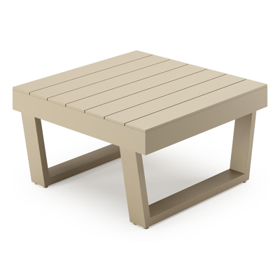 Modica loungetafel in beige aluminium - L 72 x B 72 x H 38 cm