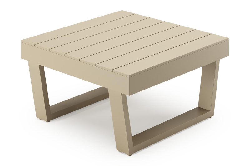 Modica loungetafel in beige aluminium - L 72 x B 72 x H 38 cm