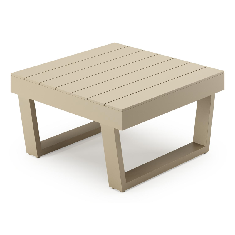 Modica loungetafel in beige aluminium - L 72 x B 72 x H 38 cm