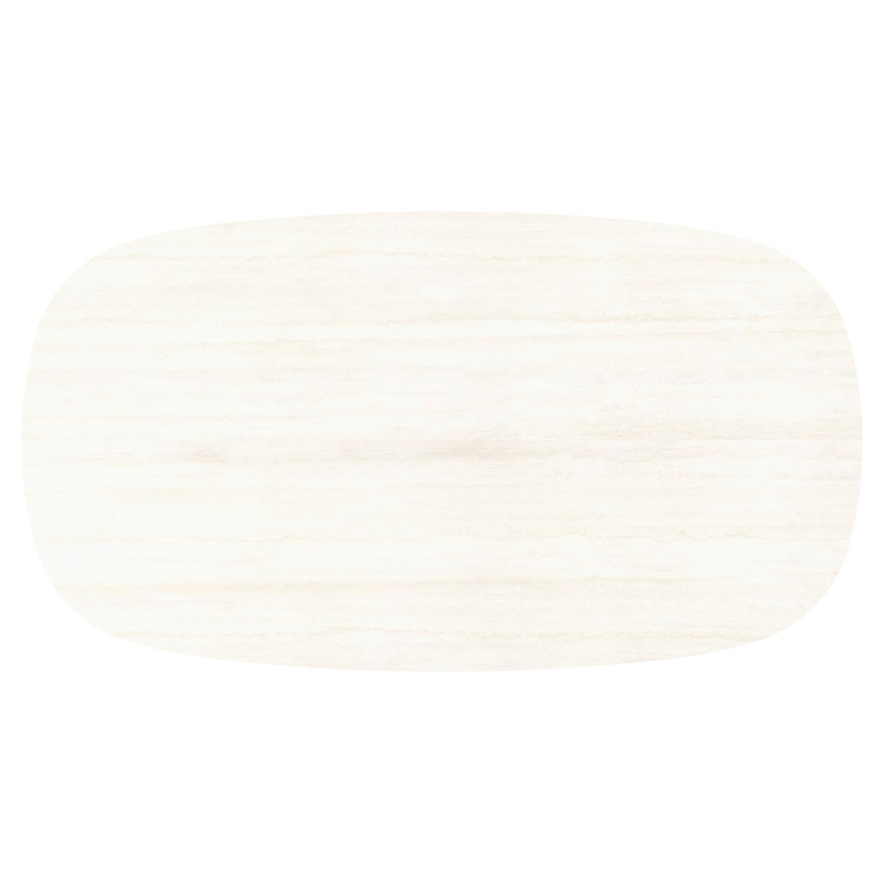 Table de jardin Amico bombo xl en aluminium beige et céramique pleine Travertino Bianco - Lg. 270 x Lrg. 148 x Haut. 73.5 cm