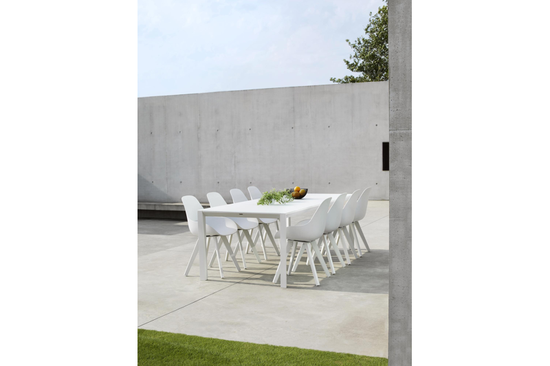 Mesa tuinstoel in wit aluminium en wit kunststof