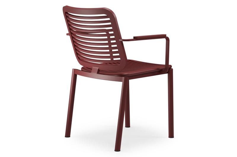 Fano tuinstoel in ruby aluminium