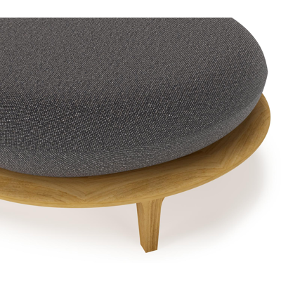 Bomero poef in teak met firenze tunder all weather solica kussen