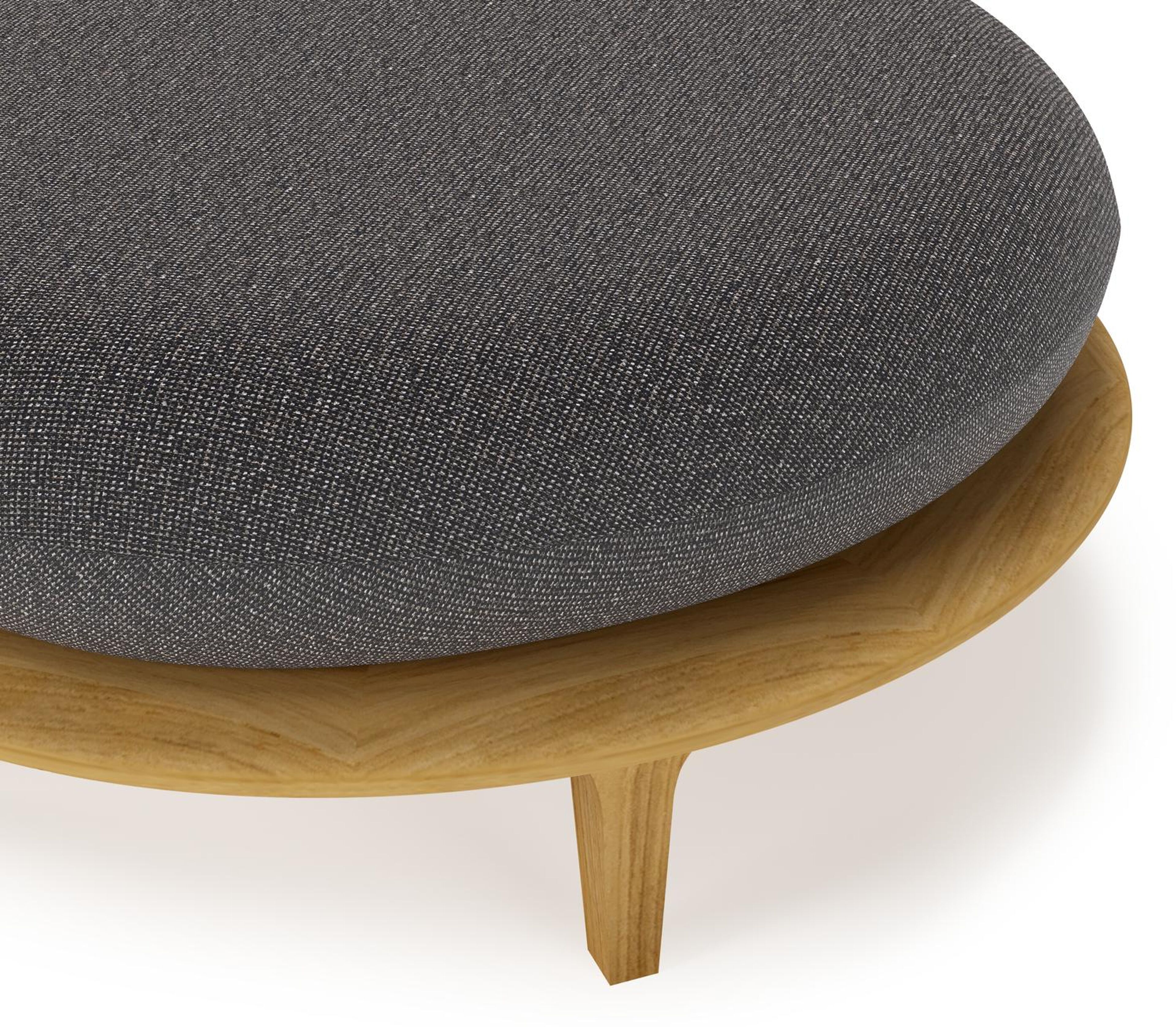 Bomero poef in teak met firenze tunder all weather solica kussen