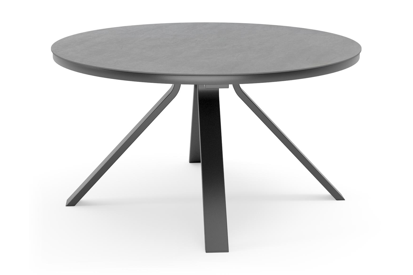 Table de jardin Cesano en aluminium noir et céramique pleine basalt black - Dia. 148 x H 74,5 cm