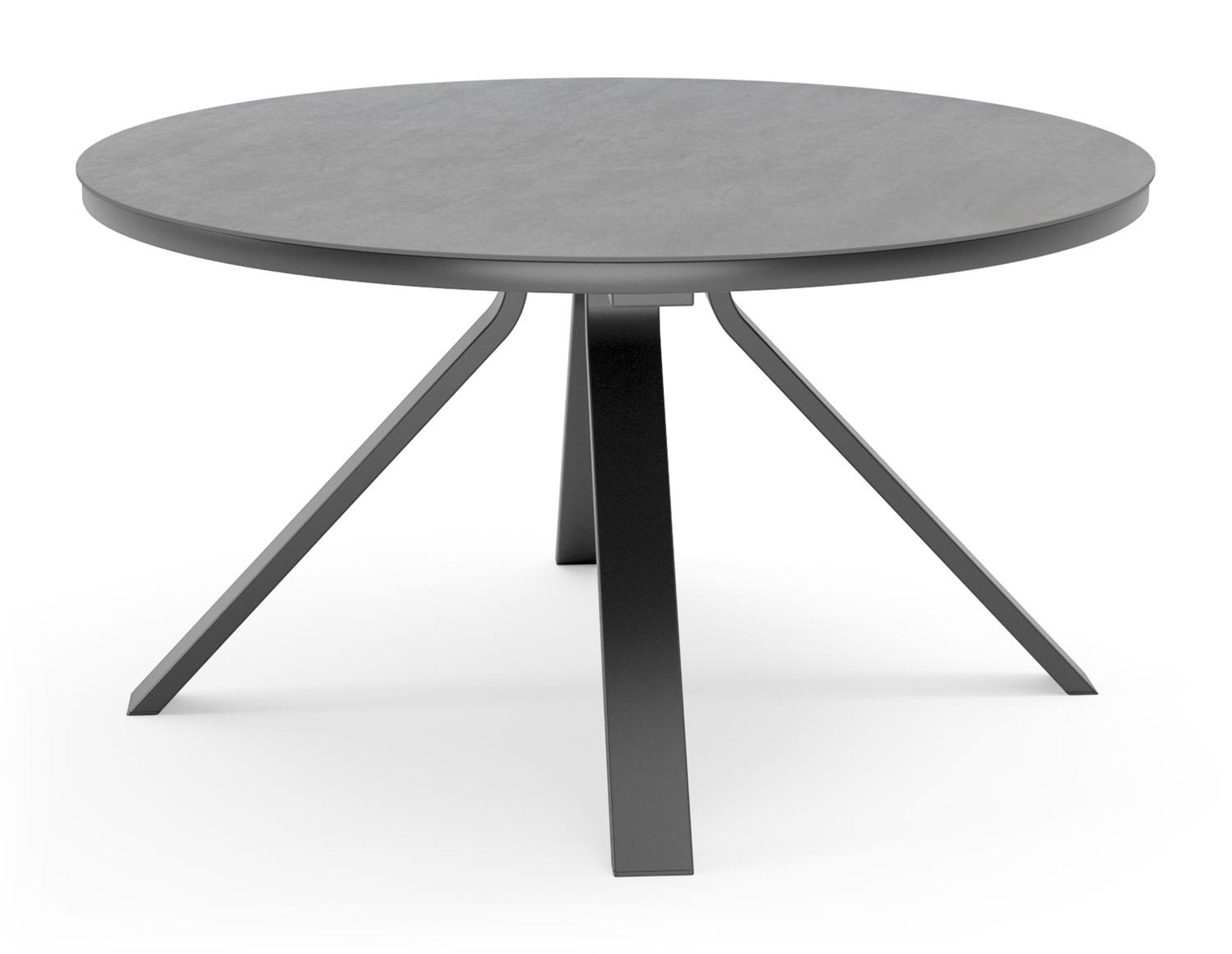 Cesano tuintafel in zwart aluminium en volkeramiek basalt black - Dia. 148 x H 74,5 cm