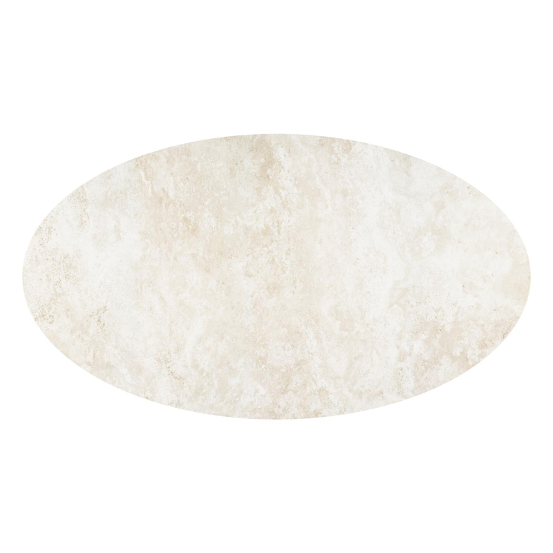 Table de jardin Fano ovale en aluminium noir et céramique pleine Rapolano Lg. 240 x Lrg. 135 cm