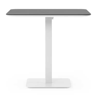 Fano kantelbare tuintafel afgerond vierkant in wit aluminium en volkeramiek Basalt Black - L 80 x B 80 x H 72.5 cm