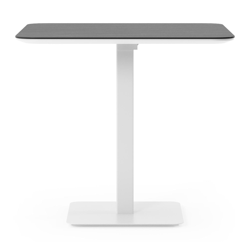 Fano kantelbare tuintafel afgerond vierkant in wit aluminium en volkeramiek Basalt Black - L 80 x B 80 x H 72.5 cm