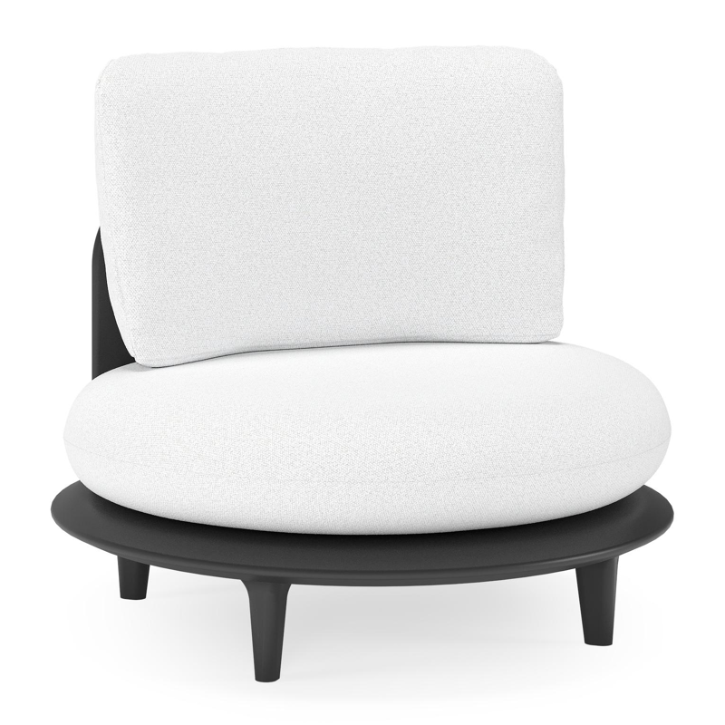 Bomero loungestoel in zwart aluminium met ego birch all weather solica kussen