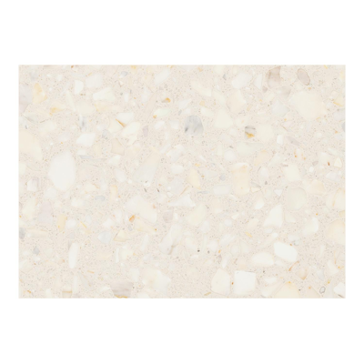 Cirello bijzettafel in wit aluminium en retrostone volkeramiek - L 70 x B 80 x H 66 cm