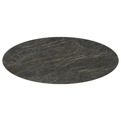 Amico tuintafel ovaal in beige aluminium en volkeramiek Black Obsession - L 320 x B 130 x H 73.5 cm