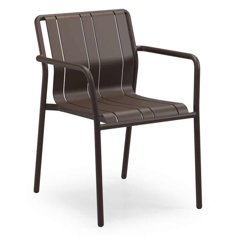 Chaise de jardin Bolito en aluminium marron foncé