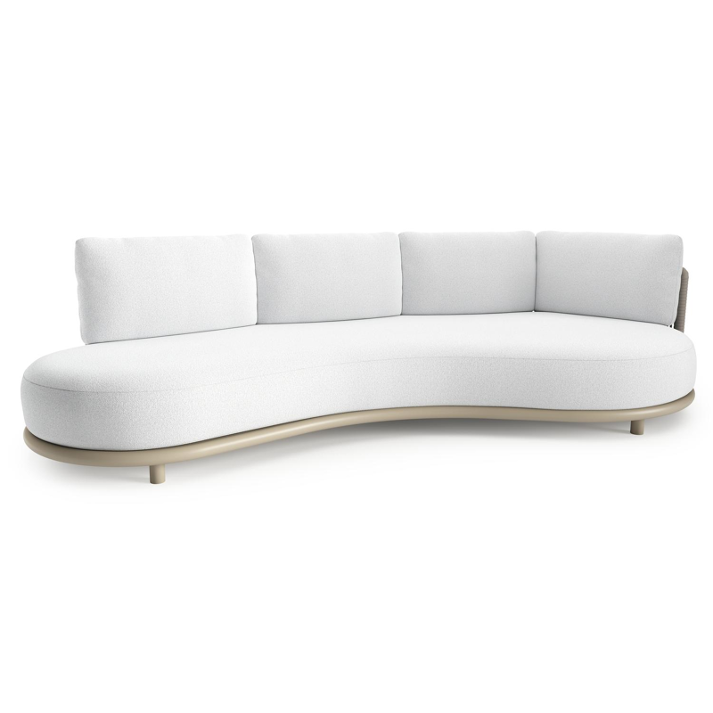 Lomano loungebank in beige aluminium met ego birch all weather solica kussen