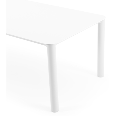 Orso tuintafel rechthoekig afgerond in wit aluminium en volkeramiek arctic white - L 240 x B 100 x H 73.5 cm