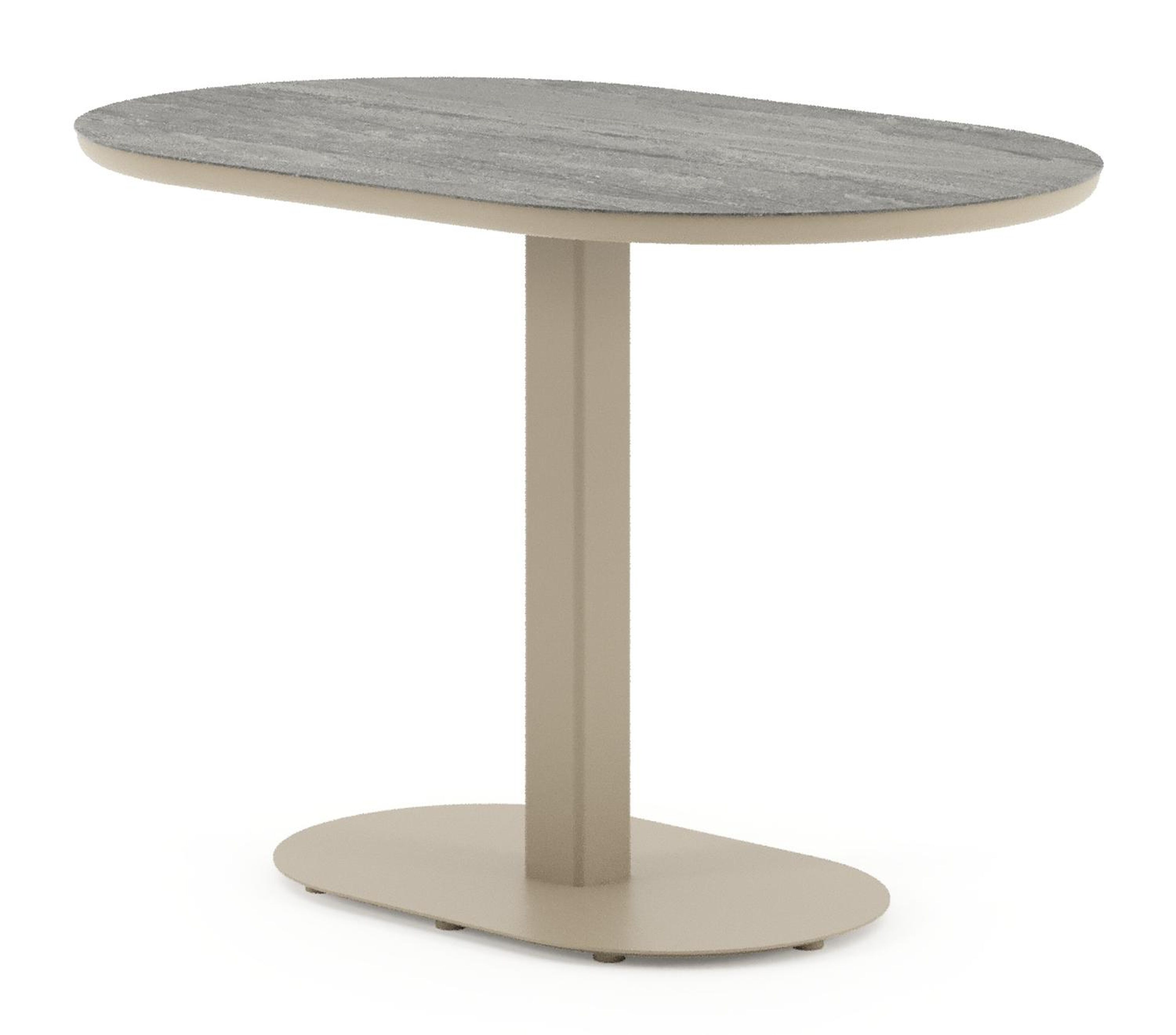 Teramo kantelbare tuintafel bombo in beige aluminium en volkeramiek Aspen Grey - L 110 x B 70 x H 74 cm