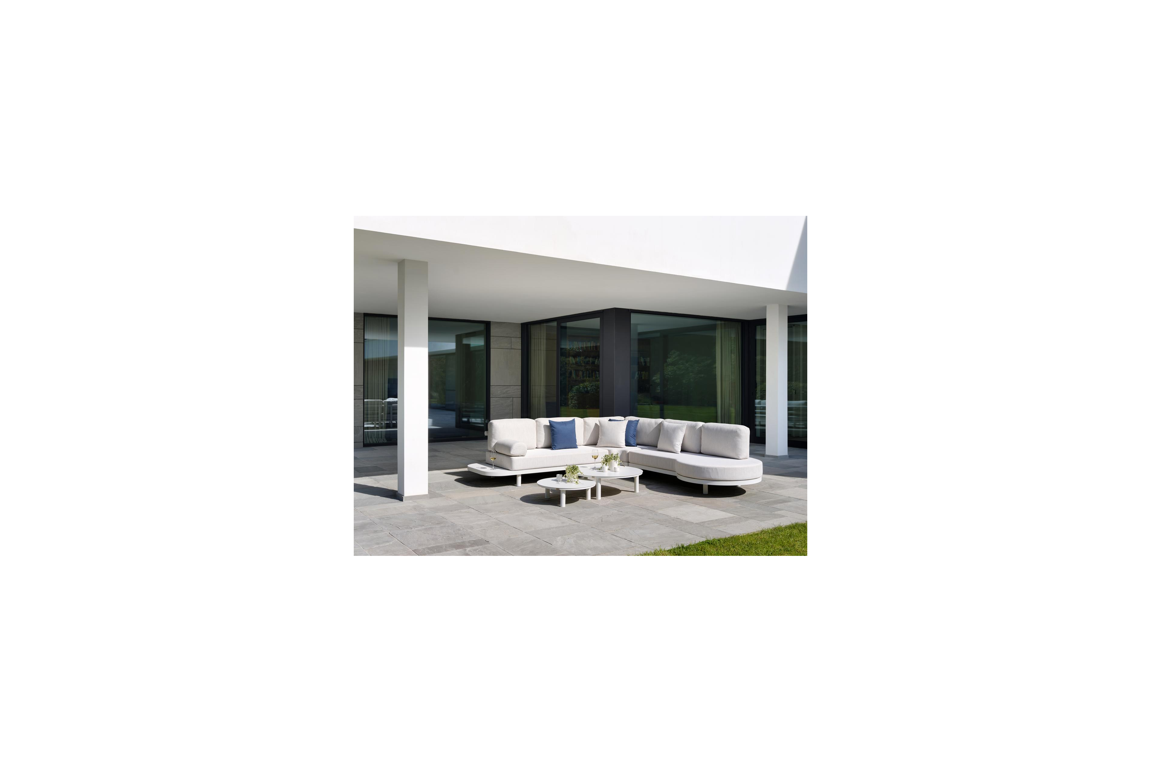 Lindo loungetafels in wit aluminium - Dia. 85 x H 27 cm, 65 x H 21 cm