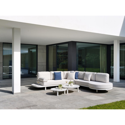 Lindo loungetafels in wit aluminium - Dia. 85 x H 27 cm, 65 x H 21 cm