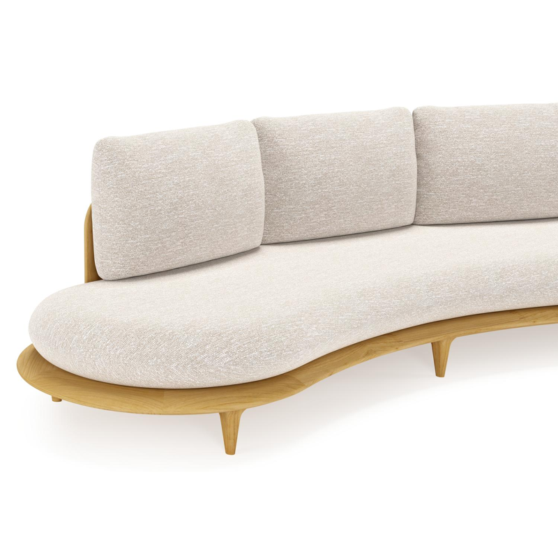 Bomero loungebank in teak met tundra sand all weather sunbrella® luxe kussen