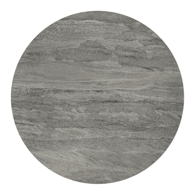 Fano tuintafel rond in beige aluminium en volkeramiek Aspen Grey - Dia. 130 x H 75 cm