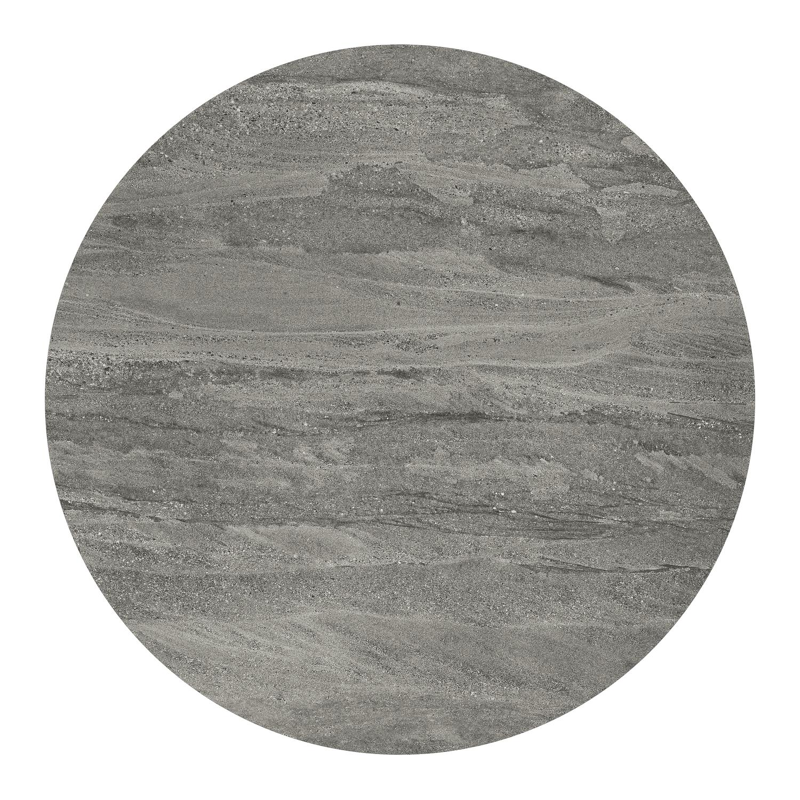 Fano tuintafel rond in beige aluminium en volkeramiek Aspen Grey - Dia. 130 x H 75 cm