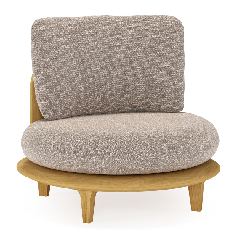 Bomero loungestoel in teak met wander manioc all weather sunbrella® luxe kussen