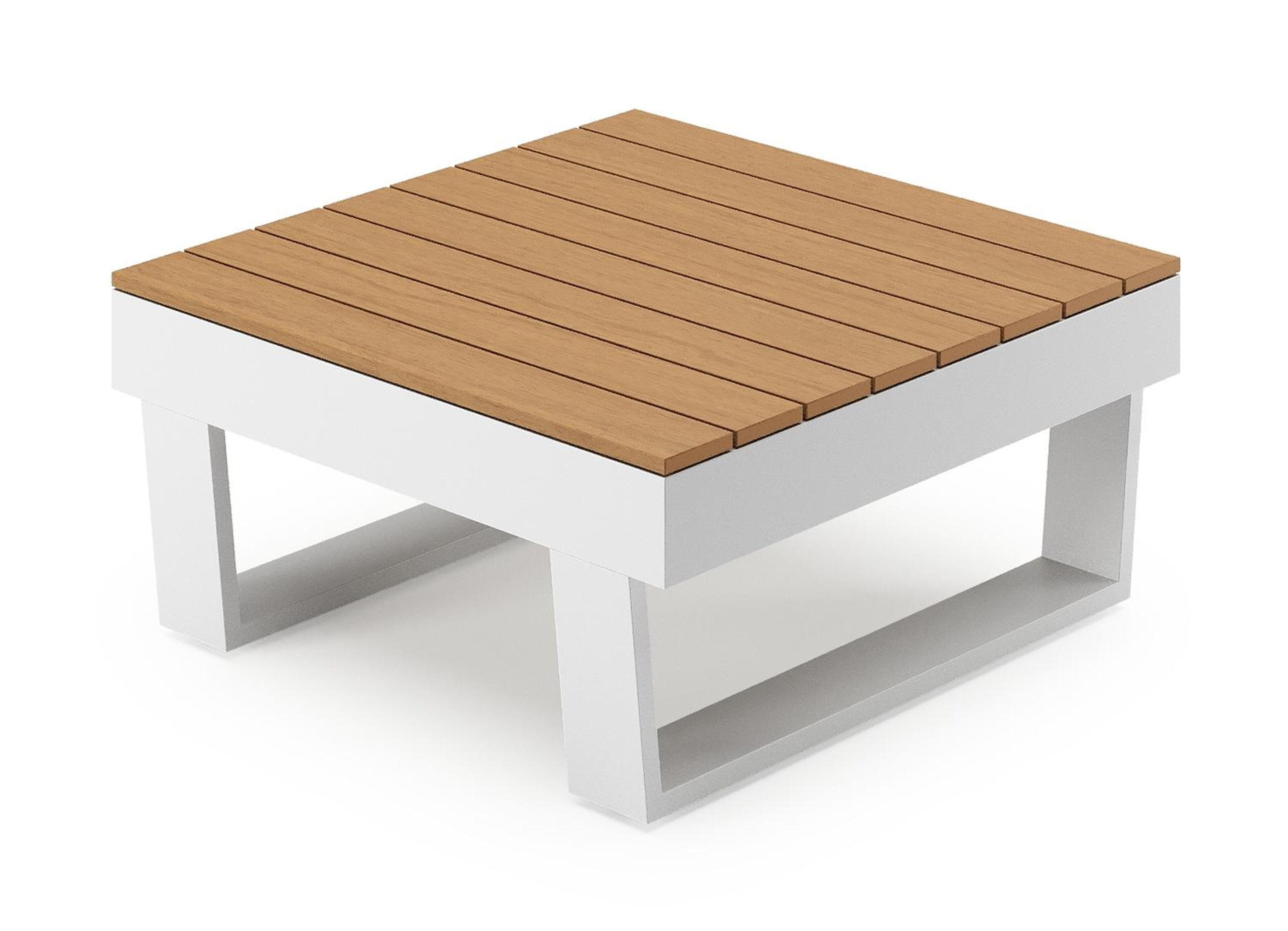 Alora loungetafel in wit aluminium en polywood - L 77 x B 77 x H 36 cm