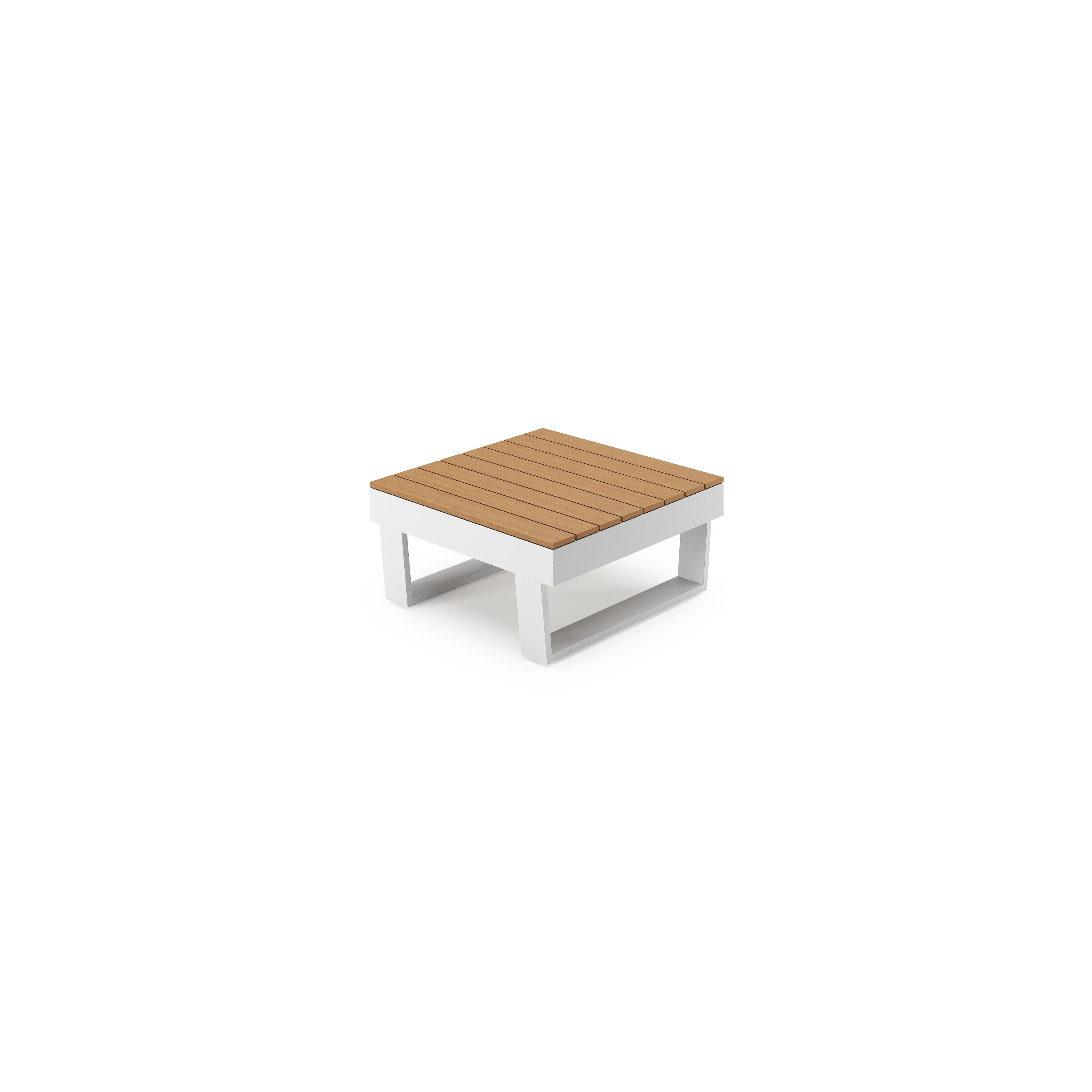 Alora loungetafel in wit aluminium en polywood - L 77 x B 77 x H 36 cm