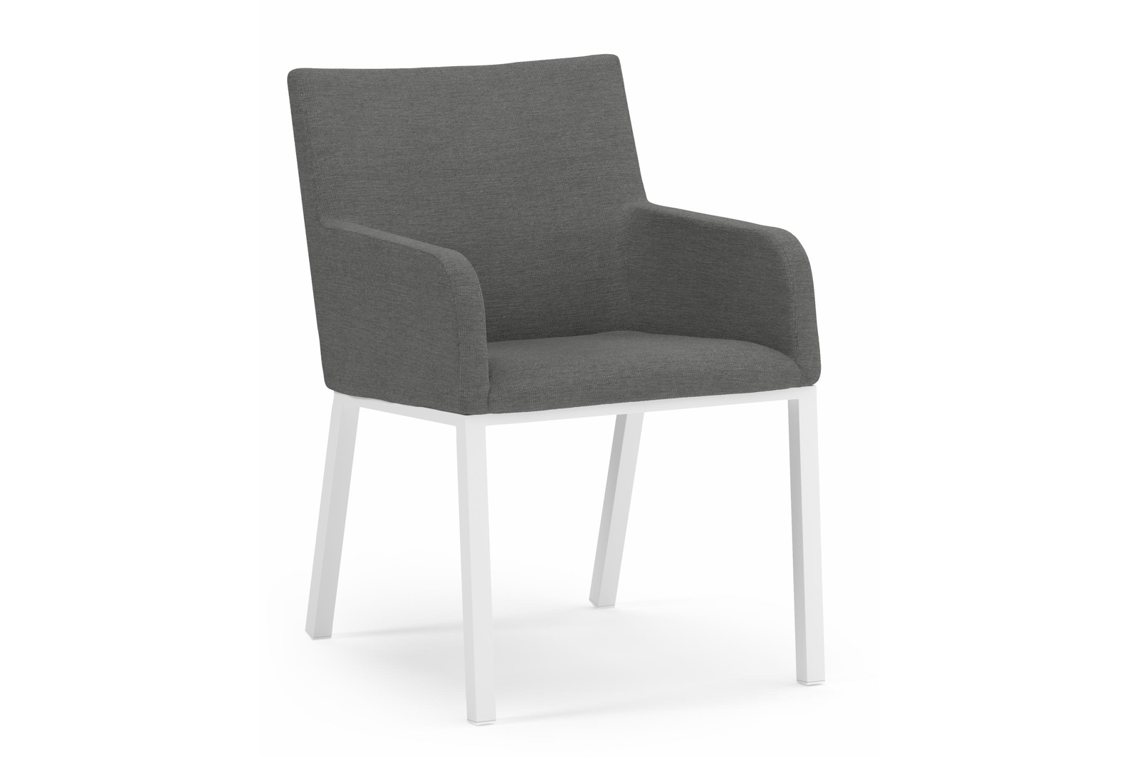 Rivo tuinstoel in wit aluminium en grijs textilene