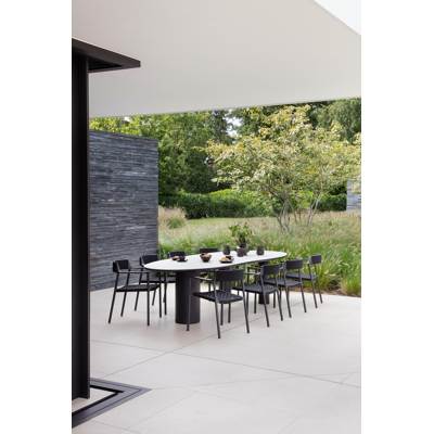 Organo tuintafel organisch in zwart aluminium en volkeramiek shilin - L 320 x B 120 x H 74 cm