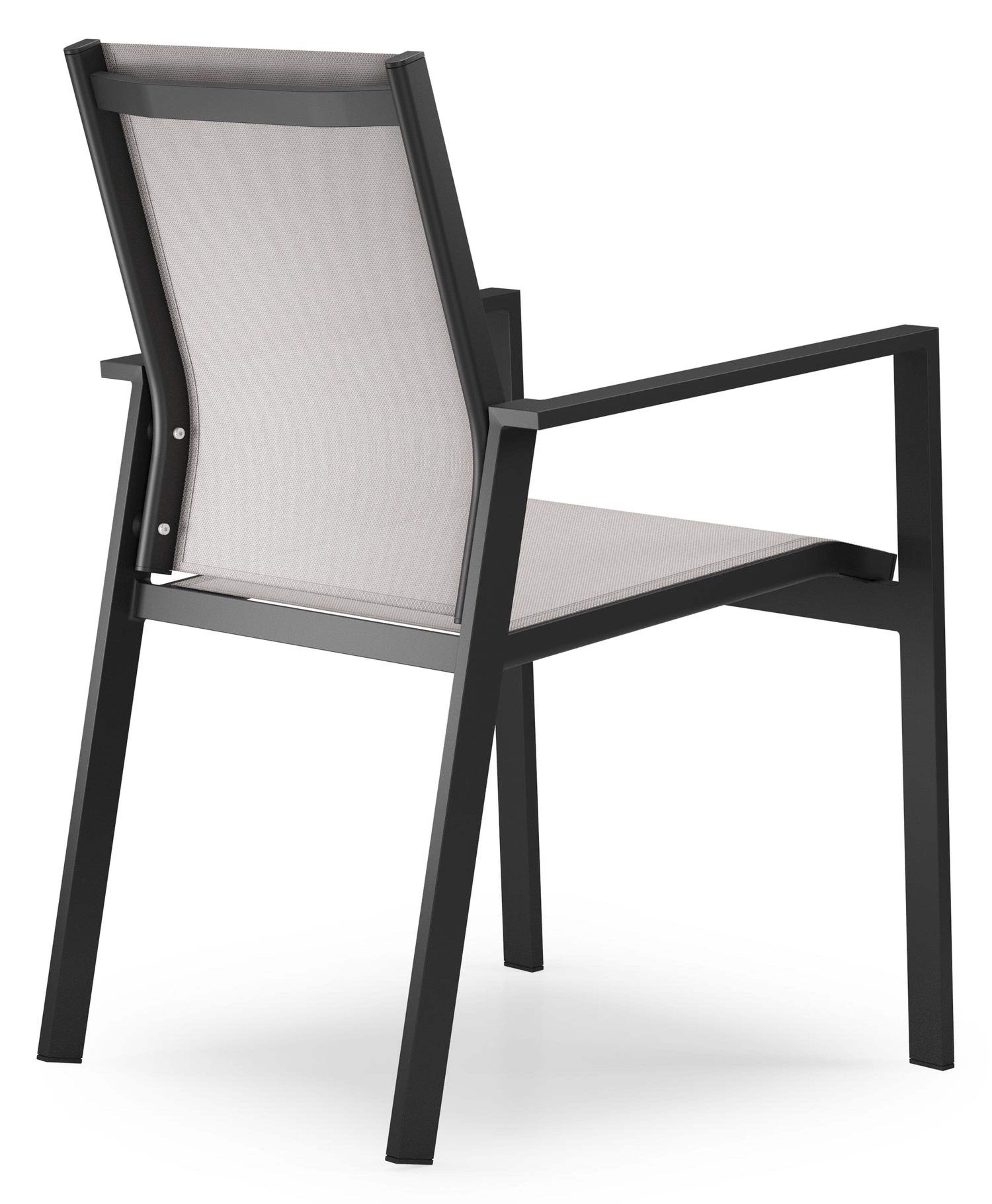 Bahia tuinstoel in zwart aluminium en beige textilene