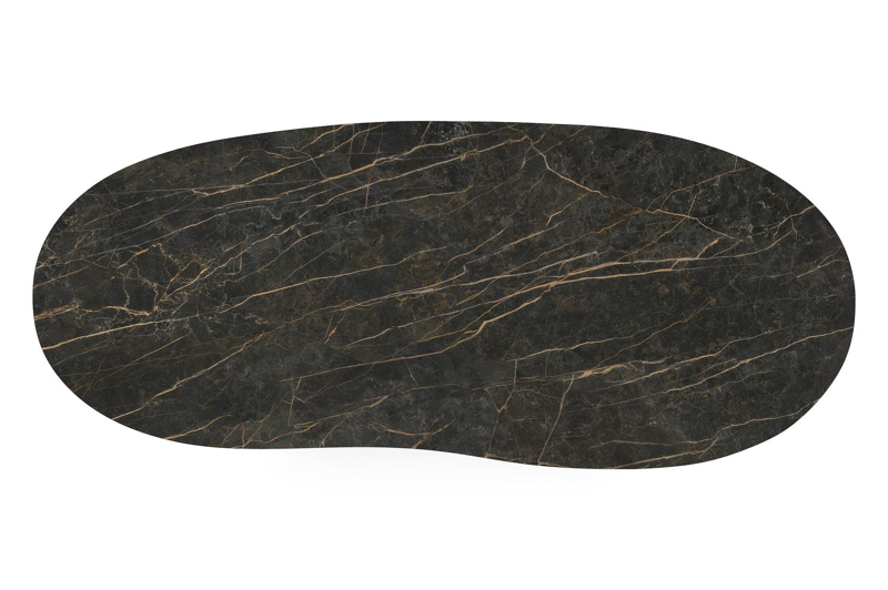 Organo tuintafel organisch in beige aluminium en volkeramiek Black Obsession - L 280 x B 120 x H 74 cm