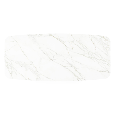 Cesano tuintafel in wit aluminium en volkeramiek calacatta - L 255 x B 115 x H 75 cm