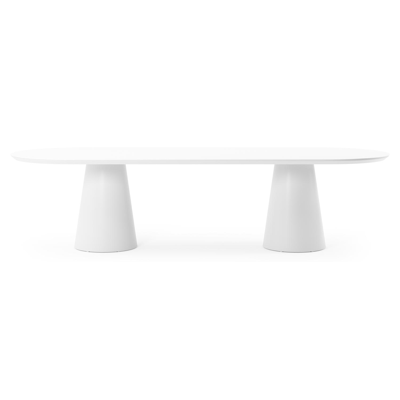 Donato tuintafel in wit aluminium en volkeramiek arctic white - L 300 x B 110 x H 74 cm