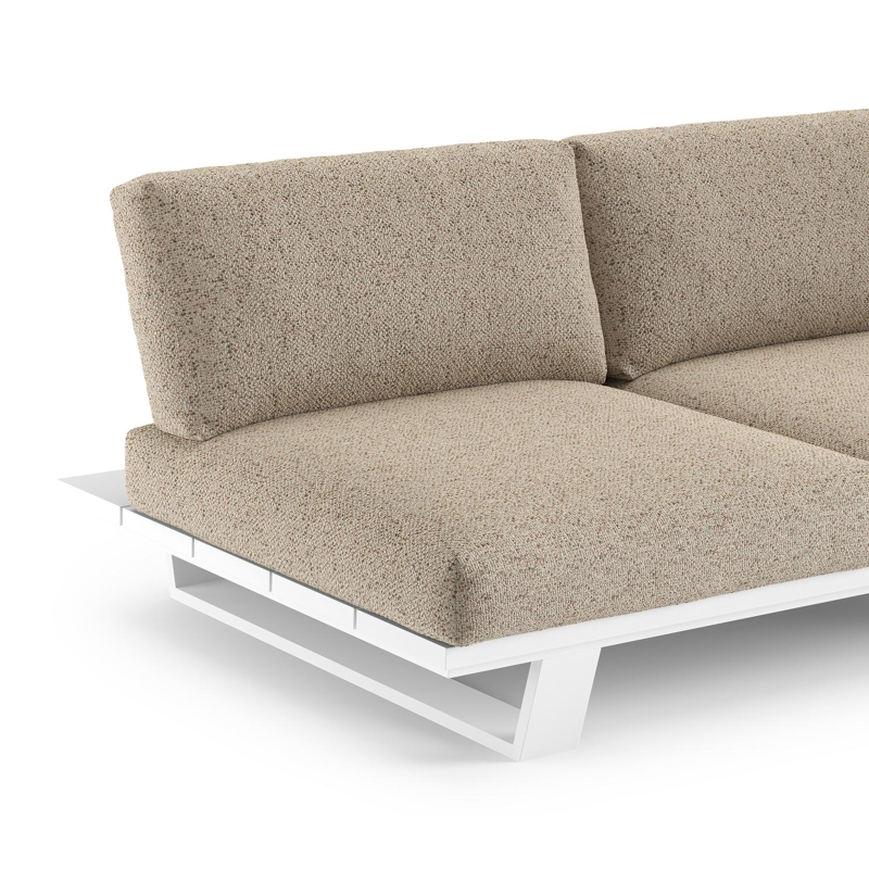 Pagino loungehoek in wit aluminium met bora jungle all weather cosytica kussen