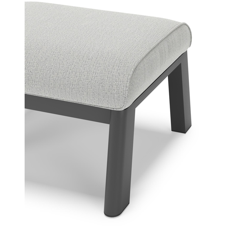 Cirello poef in zwart aluminium met savane nimbus all weather sunbrella® luxe kussen