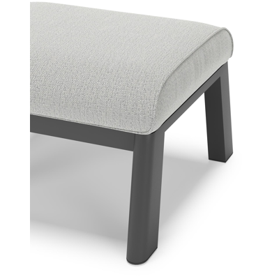 Cirello poef in zwart aluminium met savane nimbus all weather sunbrella® luxe kussen